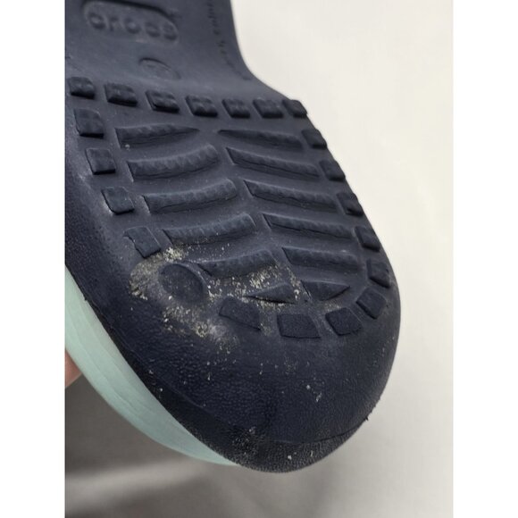 Crocs Cleo Strappy Sandals Women's Size 7 Turquoise/Navy Blue Dual Strap - Picture 7 of 14